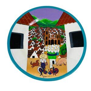 Mexican Folk Art Pueblo Pottery Home Decor VTG Artist Signed Gerardo Castro 17"